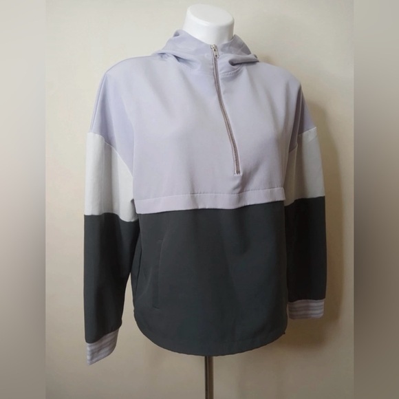Avia Colorblock Hooded Windbreaker Pullover Women’s M (8-10) - Picture 3 of 12